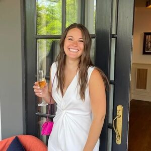 Halston Melanie Gown in stretch Crepe White Sleeveless Dress